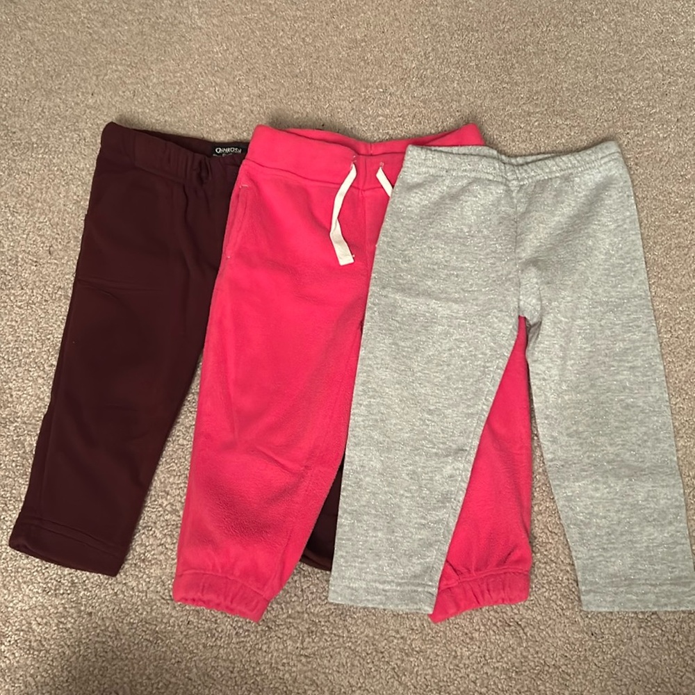 Bundle of 3 fleece pants, jogger, 18 months